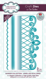 CED7142 Sue Wilson Craft Die Jewelled Scalloped Border