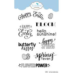 CS091 Elizabeth Craft Clear Stamps Spring Sentiments