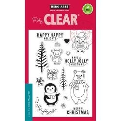 HA-CM103 Hero Arts Clear Stamps Holiday Animals 4"X6"