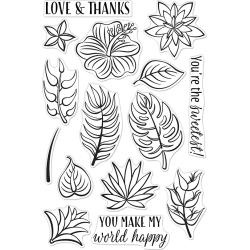 594811 Hero Arts Clear Stamps Tropical Flowers 4"X6"