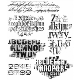 CMS 397 Tim Holtz Cling Stamps Faded Type 2 7"X8.5"