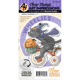 605196 Art Impressions Wheelies Stamp & Die Set Halloween Cat