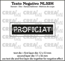 NL32H Crealies Texto Negativo PROFICIAT