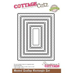 044818 CottageCutz Nested Dies Scallop Rectangle 5/Pkg