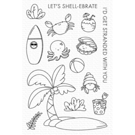 YUZU001 My Favorite Things YUZU Clear Stamps Island Shell-ebration 4"X6"