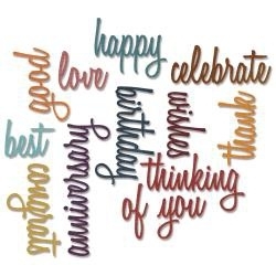 660223 Sizzix Thinlits Dies Celebration Script Words By Tim Holtz