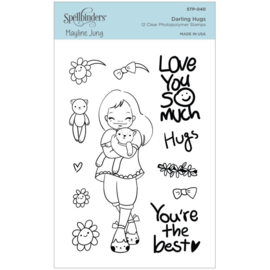 STP040 Spellbinders Clear Acrylic Stamps Darling Hugs By Mayline Jung