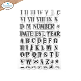 ECCS342 Elizabeth Craft Clear Stamps Roman Numerals With Alpha