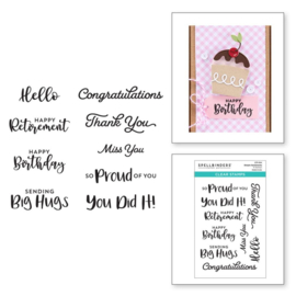 STP054 Spellbinders Clear Acrylic Stamps Simple Sentiments