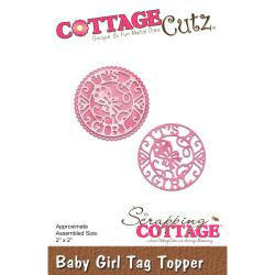 392468 Cottagecutz Die Baby Girl Tag Topper 2"X2"