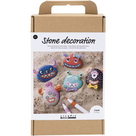 977677 Creativ Company Hobbyset Steendecoratie, Monster, diverse kleuren