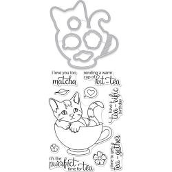 521065 Hero Arts Stamp & Cut Kit-Tea