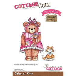 465473 CottageCutz Stamp & Die Set Chloe With Kitty