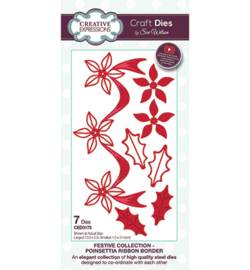 CED3175 Creative Expressions Poinsettia Ribbon Border