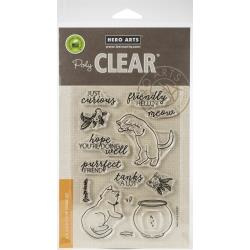 575905 Hero Arts Clear Stamps Curious Cat 4"X6"