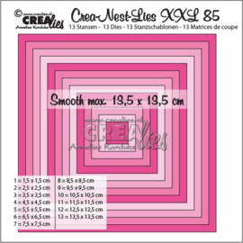 115634/0185 Crealies Crea-Nest-Lies XXL no 85 gladde vierkanten halve cm