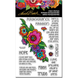 247910 Stampendous Perfectly Clear Stamps Rubber Floral Reflections 7.25"X 4.625"