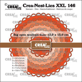 CLNestXXL146 Crealies Crea-Nest-Lies XXL Cirkels grote open schulprand
