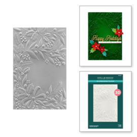 E3D041 Spellbinders 3D Embossing Folder Holiday Floral Swag 5.5"x8.5"