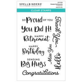 STP054 Spellbinders Clear Acrylic Stamps Simple Sentiments