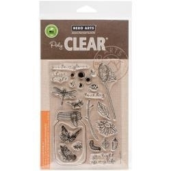 HA-CL953 Hero Arts Clear Stamps Mason Jar Bugs