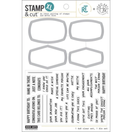704429 Hero Arts Stamp & Cut HA + RT Composition Notebook Messages XL
