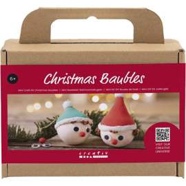 977577 Creativ Company Mini Hobbyset Kerstballen, Rode en groene kabouters