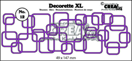 115634/2512 Crealies Decorette XL no. 12 in elkaar grijpende vierkanten 49x147 mm