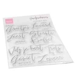 CS1063 Marianne Design clear stamp Handgeschreven Groetjes NL