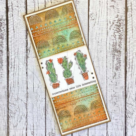 CMS 431 Tim Holtz Cling Stamps Mod Cactus  7"X8.5"
