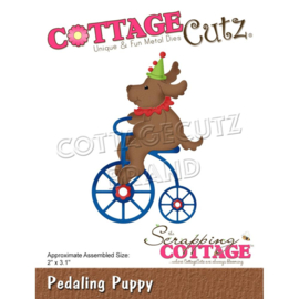 CC867 CottageCutz Dies Pedaling Puppy 2"X3.1"