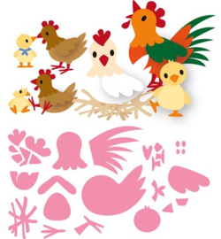 COL1429 Marianne Design Collectables Eline's chicken family