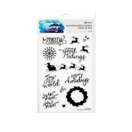 HUR78968 Ranger Simon Hurley Clearstamps 6x9 Handwritten Christmas