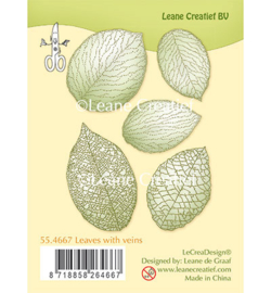 55.4667 Leane Creatief Clear Stamp Leaves with veins