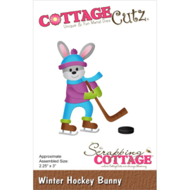 CC965 CottageCutz Dies Winter Hockey Bunny 2.25"X3"