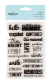 STP-007 Spellbinders Captured Sentiments Clear Stamps