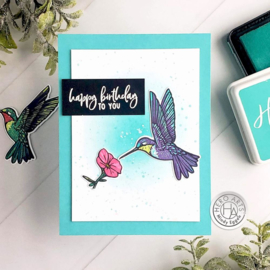 649304 Hero Arts Clear Stamp & Die Combo Color Layering Hummingbird