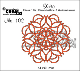 115634/2702 Crealies Mandala B 61 x 61 mm / X-tra102