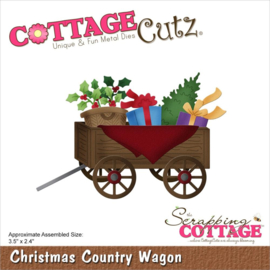 CC912 CottageCutz Dies Christmas Country Wagon 3.5"X2.4"