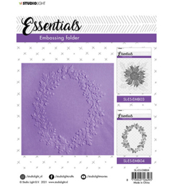 SL-ES-EMB04 - SL 3D Embossing Folder Wreath of leaves Essentials nr.04