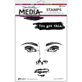 617328 Dina Wakley Media Cling Stamps Fierce 6"X9"