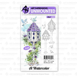 623301 Art Impressions Watercolor Cling Rubber Stamps WC Large Birdhouse