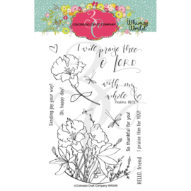 C3WW346 Colorado Craft Company Clear Stamps My Whole Heart-Whimsy World 4"X6"