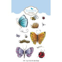CS040 Elizabeth Crafts Clear Stamps Bugs & Butterflies