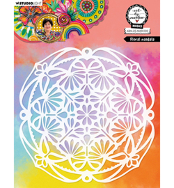 ABM-25-MASK333 Art by Marlene ABM Mask Floral mandala Art by Marlene nr.333
