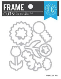 654824 Hero Arts Frame Cut Dies Line Art Flowers