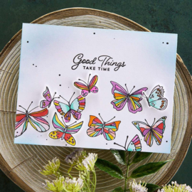 STP069 Spellbinders Clear Acrylic Stamps Whimsical Butterfly