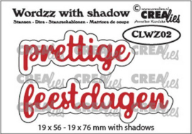 CLWZ02 Crealies Wordzz with Shadow Prettige feestdagen