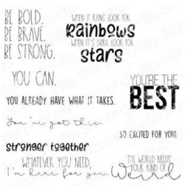 EB949 Stamping Bella Cling Stamps Encouragement Sentiment Set