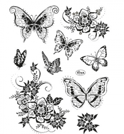 4003.151.00  Viva Clear Stamps Blumen & Schmetterlinge II